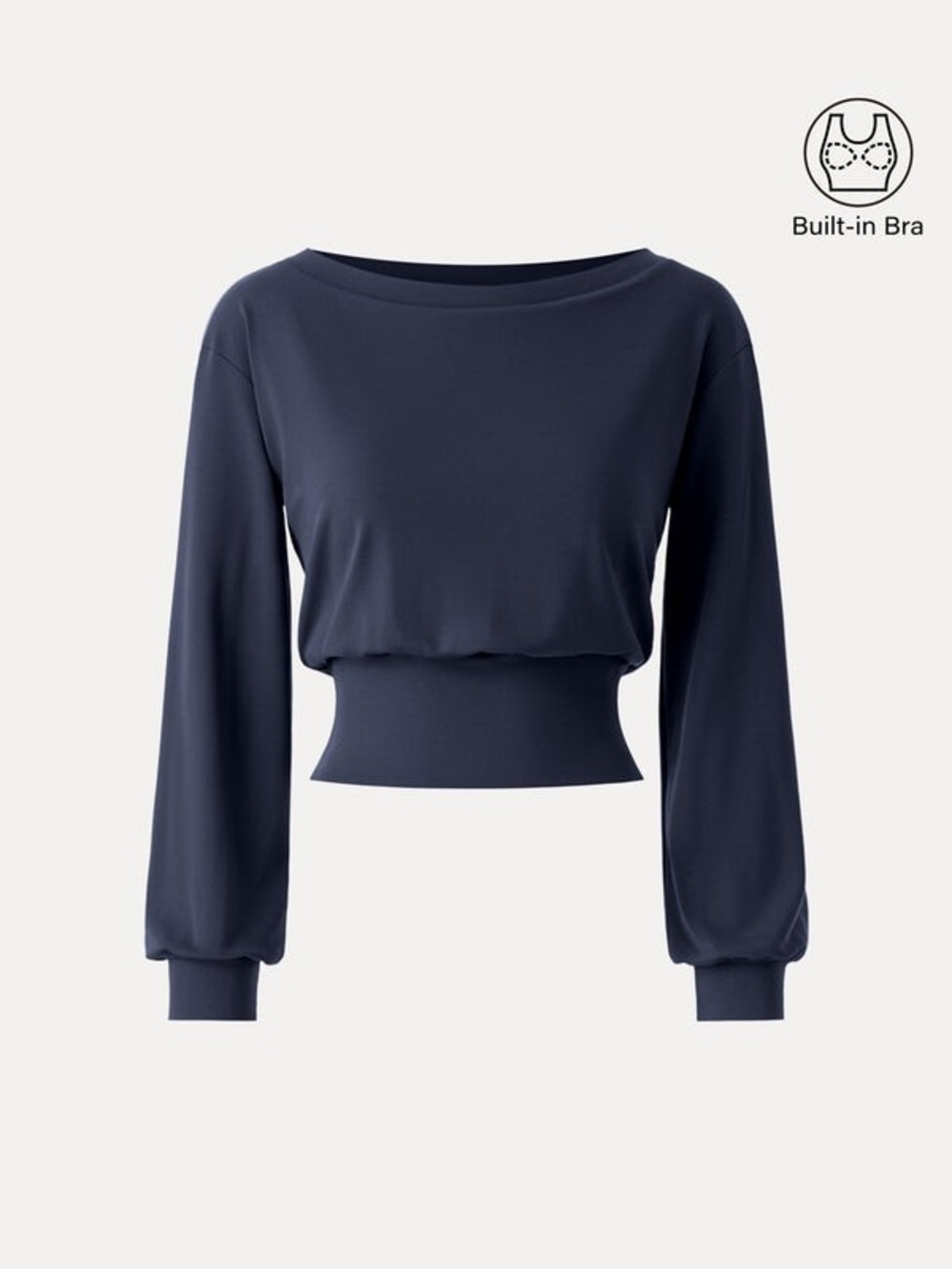 OGL Smoky Navy Non-Itchy Wool Blend Boatneck Bra Top